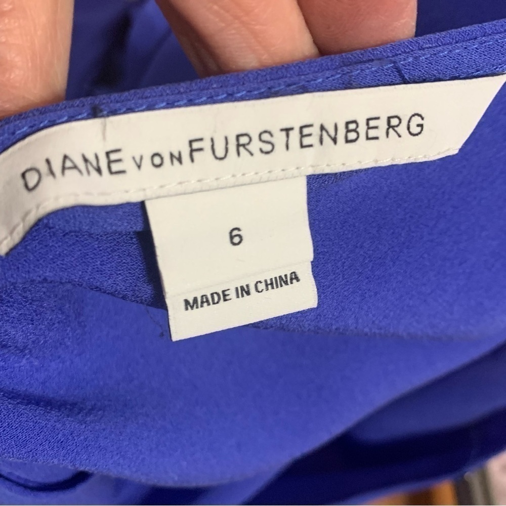Diane Von Furstenberg Blue Silk Maja Two Back Snap Dress - Picture 2 of 5